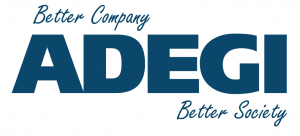 Adegi logo with text better company better society