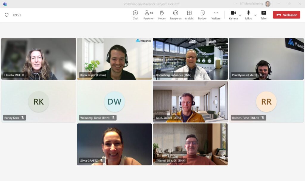 A screengrab from an online meeting showing several people.